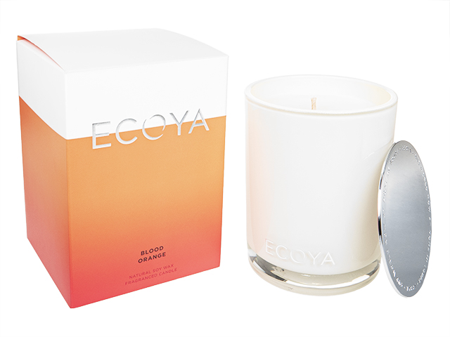 (Ecoya)ナチュラルソイワックスフレグランスキャンドル(ブラッドオレンジ)400g  1本