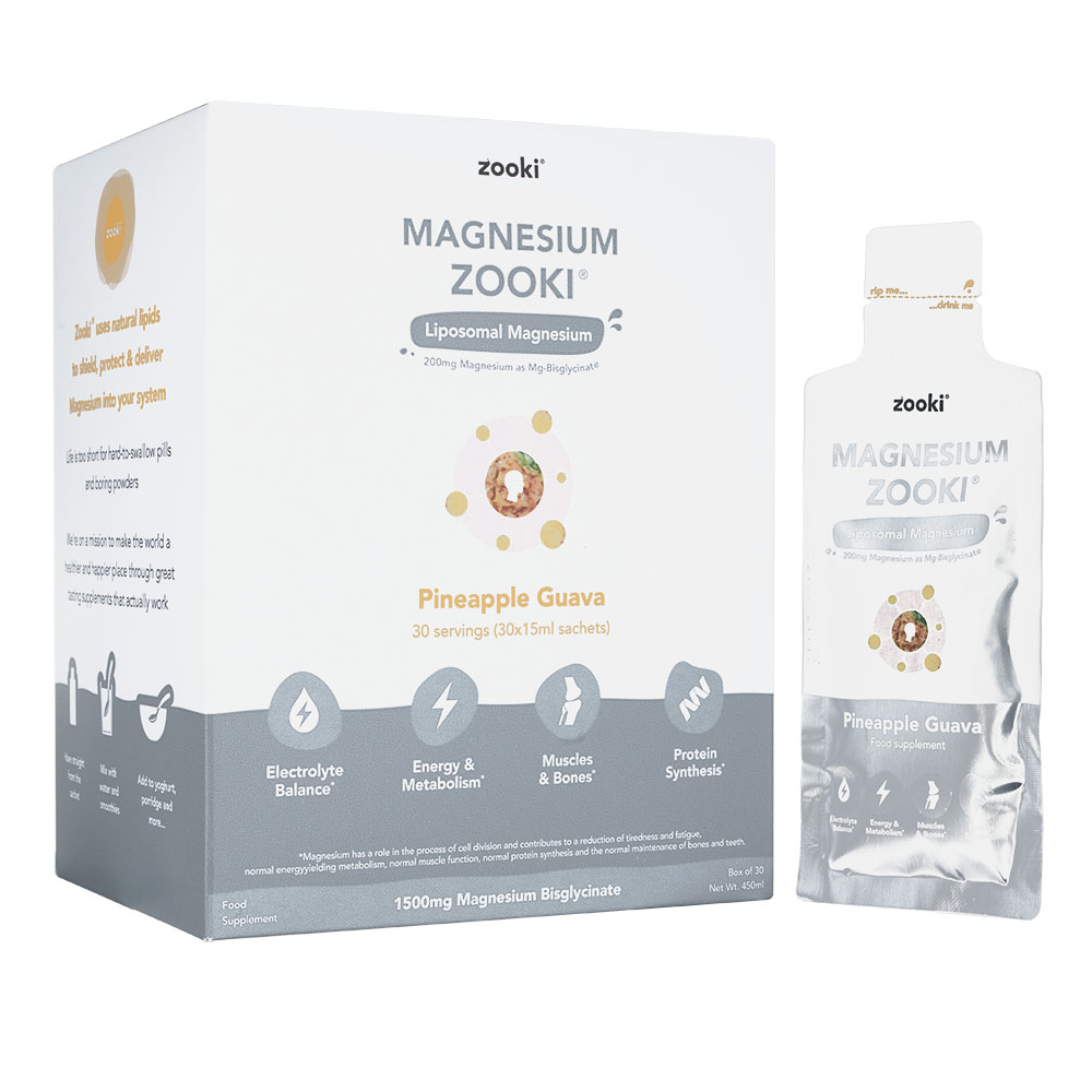 マグネシウムズーキ15ml30袋・パイナップルグアバ味(Zooki)  1箱