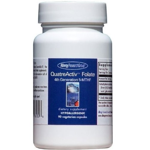 アレルギーリサーチグループ クアトロ・アクティブ 葉酸塩 5-MTHF システイン還元酵素 5-メチルテトラヒドロ葉酸 サプリメント 植物性 1粒500mcg 90カプセル